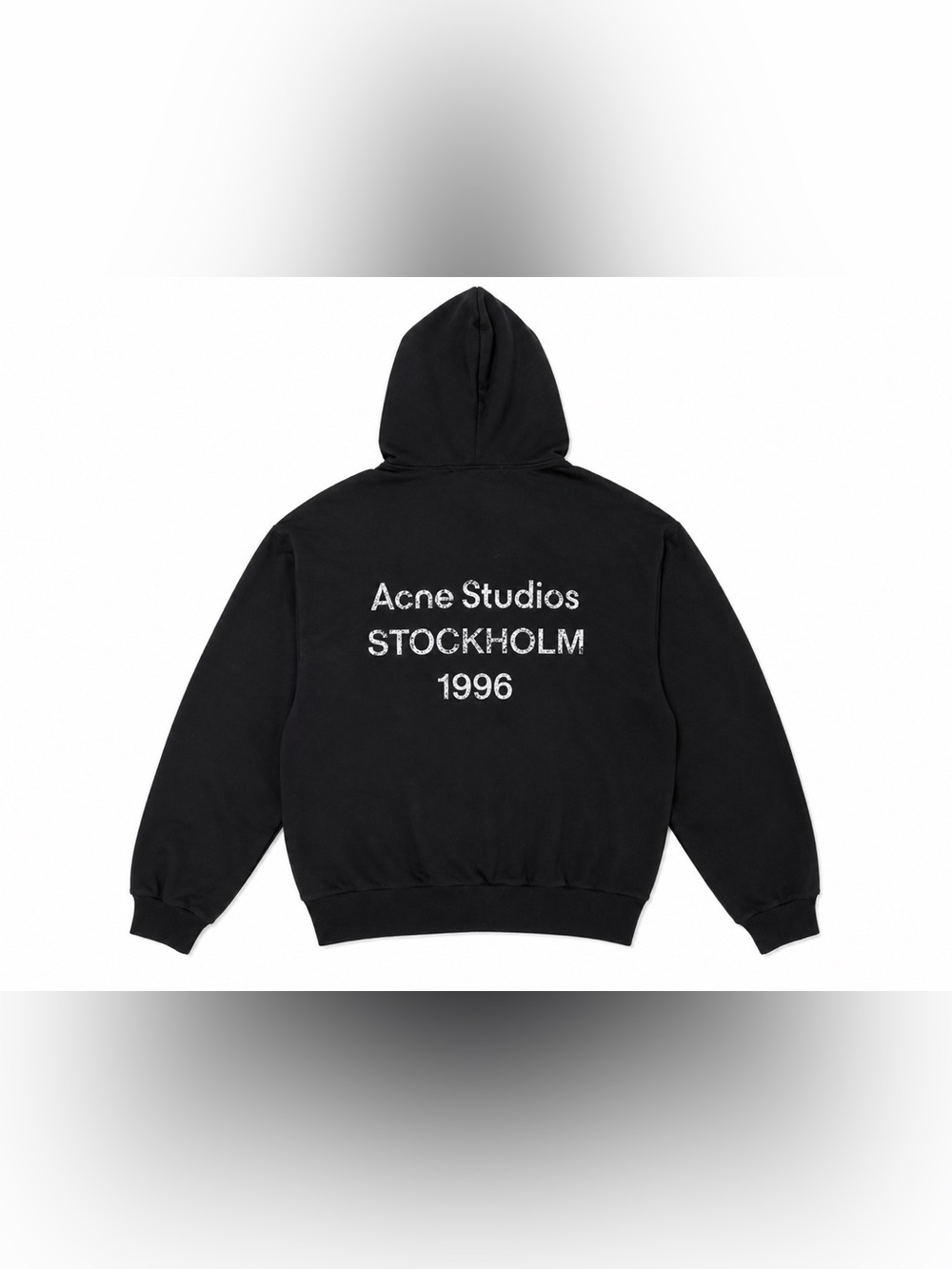 Acne Black Hoodie with White Stockholm 1996 Logo